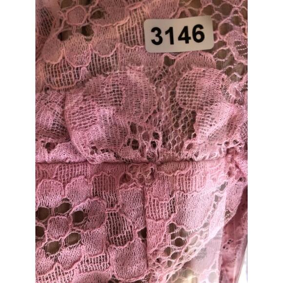 For Love and Lemons Iris Dress Lace Sleeveless Tiered Ruffle Hi Lo Hem Pink XXS - Picture 15 of 15